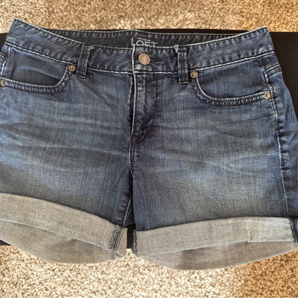 LOFT Dark Blue Denim Shorts